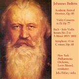 New York Philharmonic / Lorin Maazel /Julia Fisher (violin) - Academic Festival Overture Op. 80 / Violin Concerto in D, Op. 77 / Symphony in C minor, Op. 68