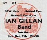 Gillan - Maxwell Hall, Salford University, UK - 07.10.1978