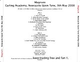 Magnum - Live At Carling Academy, Newcastle-upon-Tyne, England