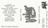Death - Rehearsal 11-9-1984