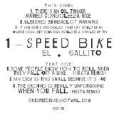 1-Speed Bike - El Gallito [Constellation]