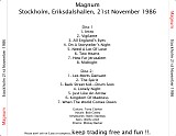 Magnum - Live At Eriksdalshallen, Stockholm, Sweden