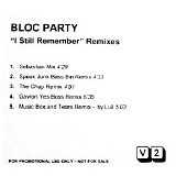 Bloc Party - I Still Remember (CD Maxi-Single)
