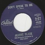 Jeanne Black - Don't Speak To Me/When You're Alone (US)